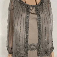 Marsoni by Colors Women’s Jeweled Cape Gown in mink - women's dress - view 6