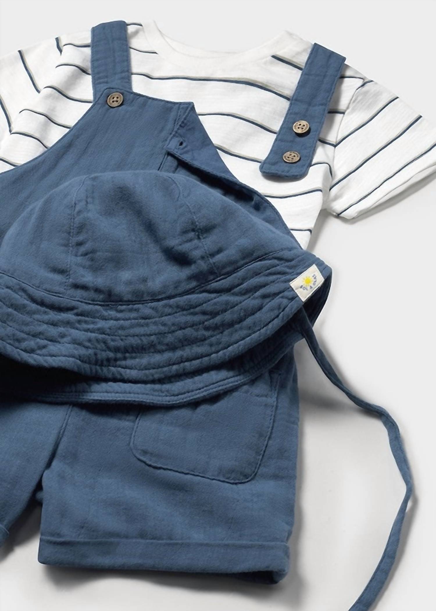 Mayoral - Boys' 3-Piece Dungaree Striped Set