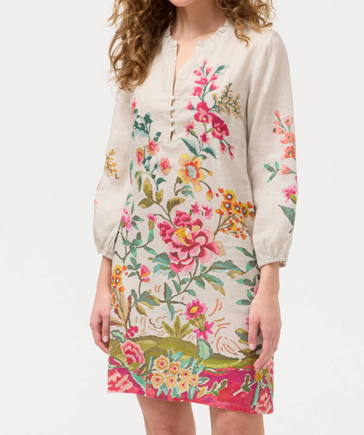 Johnny Was SHIFT FIELD DRESS in ecru miraze - women's dress
