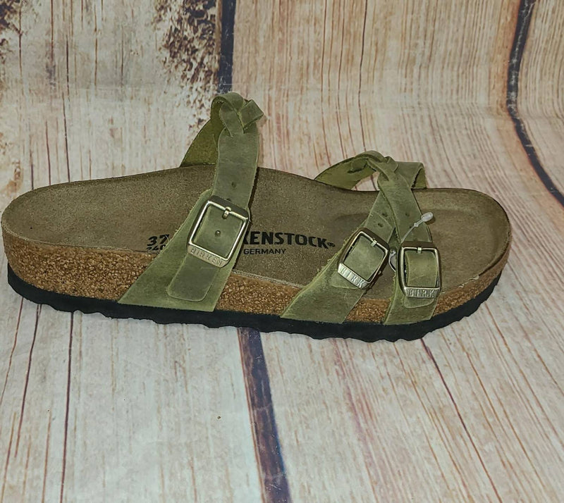 BIRKENSTOCK Women's Franca Braided Sandals in olive green - women's sandal