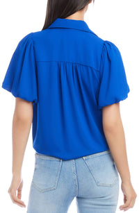 Karen Kane - Puff Sleeve Tie Front Top
