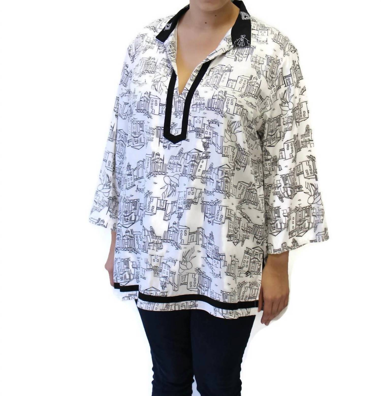 Colors By Caribe - Contrast Trim Top -plus