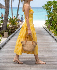 Baby Pink - Striped Midi Dress