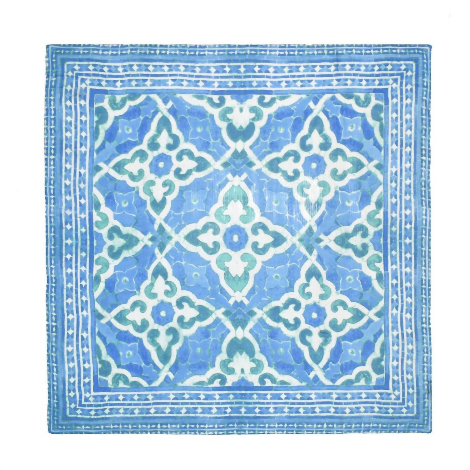 Dupatta Designs Arnette Medallion Print Square Scarf in blue - women's scarf