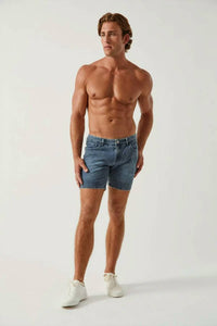 Steele - Men's Washed Denim Knit Stretch Jeans Short