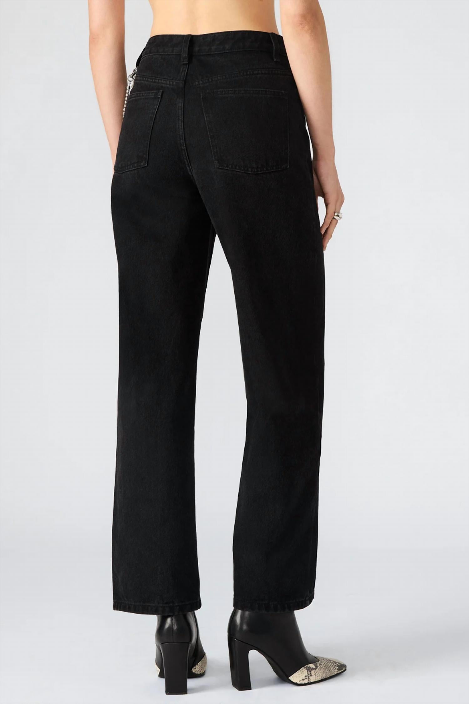 STEVE MADDEN Swift Wide-leg Jean in black - women's jeans - detail view