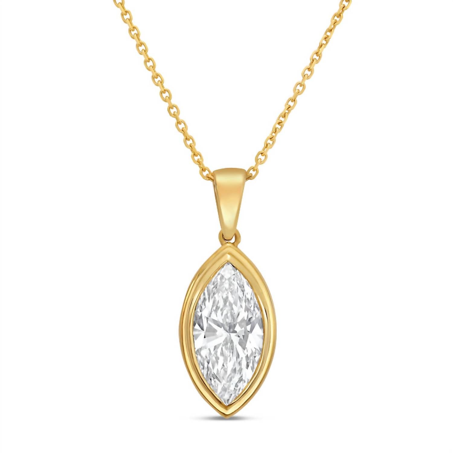 Diana M Jewels - Women's Marquise Lab-Grown Diamond Pendant Necklace (6.00 Ct) - Elegant