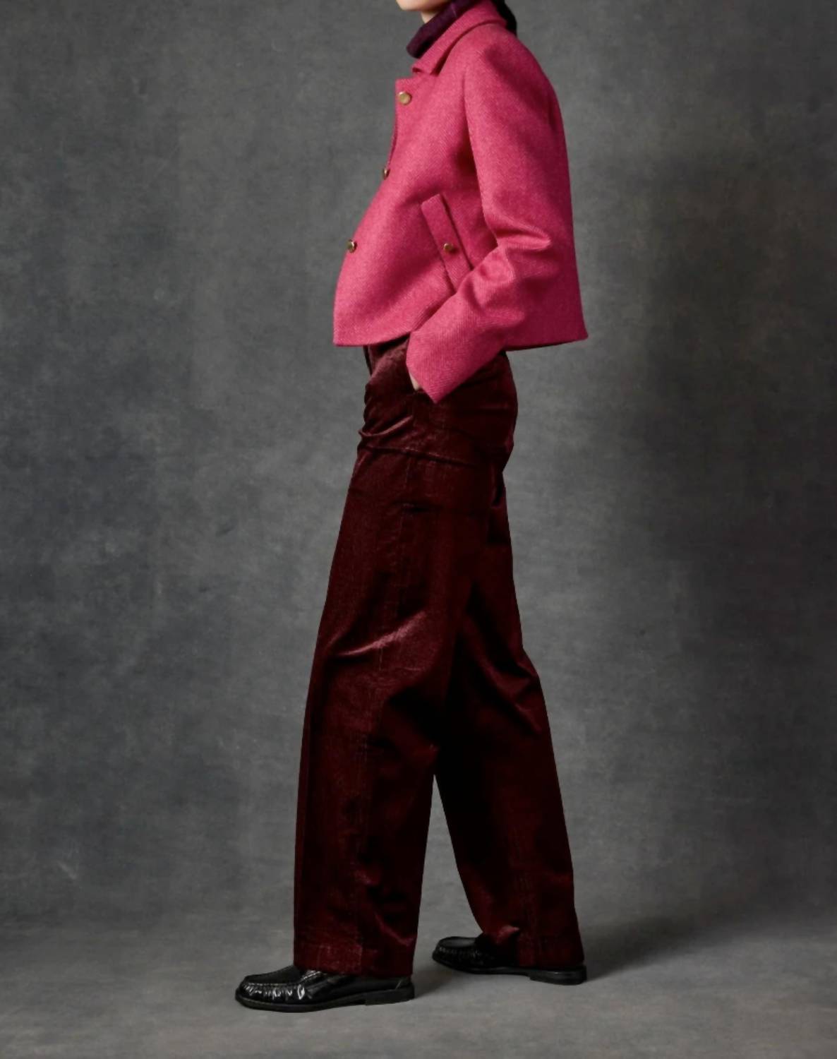 Triona Maura Boxy Tweed Jacket in dusk - women's jacket - detail view