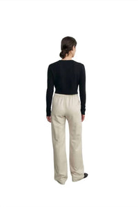 Enza Costa - Open Knit Cropped V-neck Cardigan