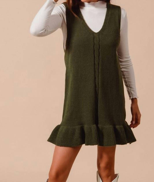 So Me - Sleeveless Ruffle Hem Rib Knit Dress