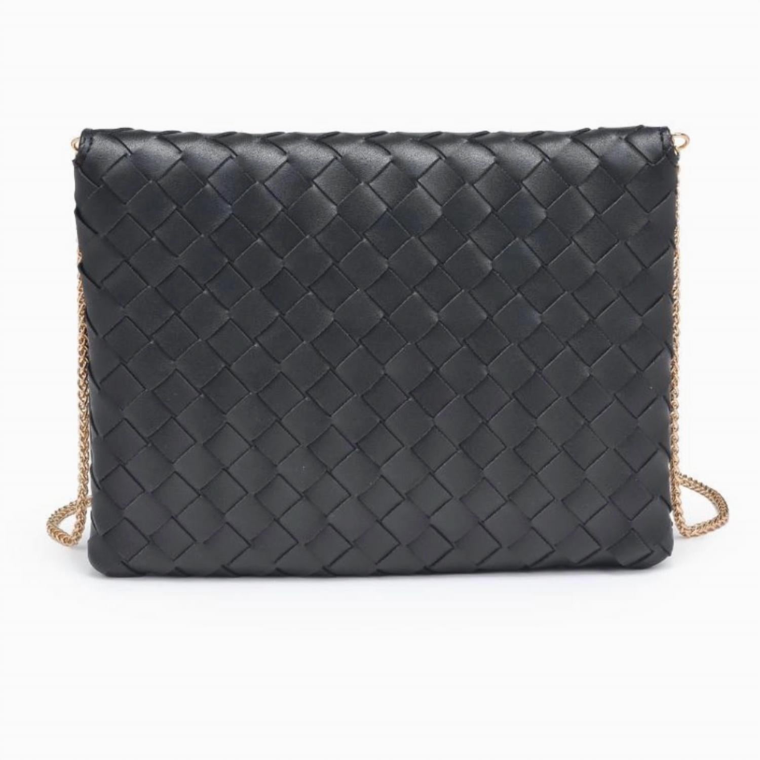Urban Expressions Women's Woven Clutch Crossbody Bag in black - women's bag - alternate view