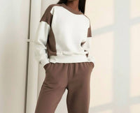 FLYING TOMATO Kendra Knit Pullover in oatmeal brown - women's sweater - alternate view