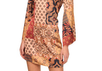 Misa Los Angeles Women's Twiggy Dress in surreal patchwork satin - women's dress