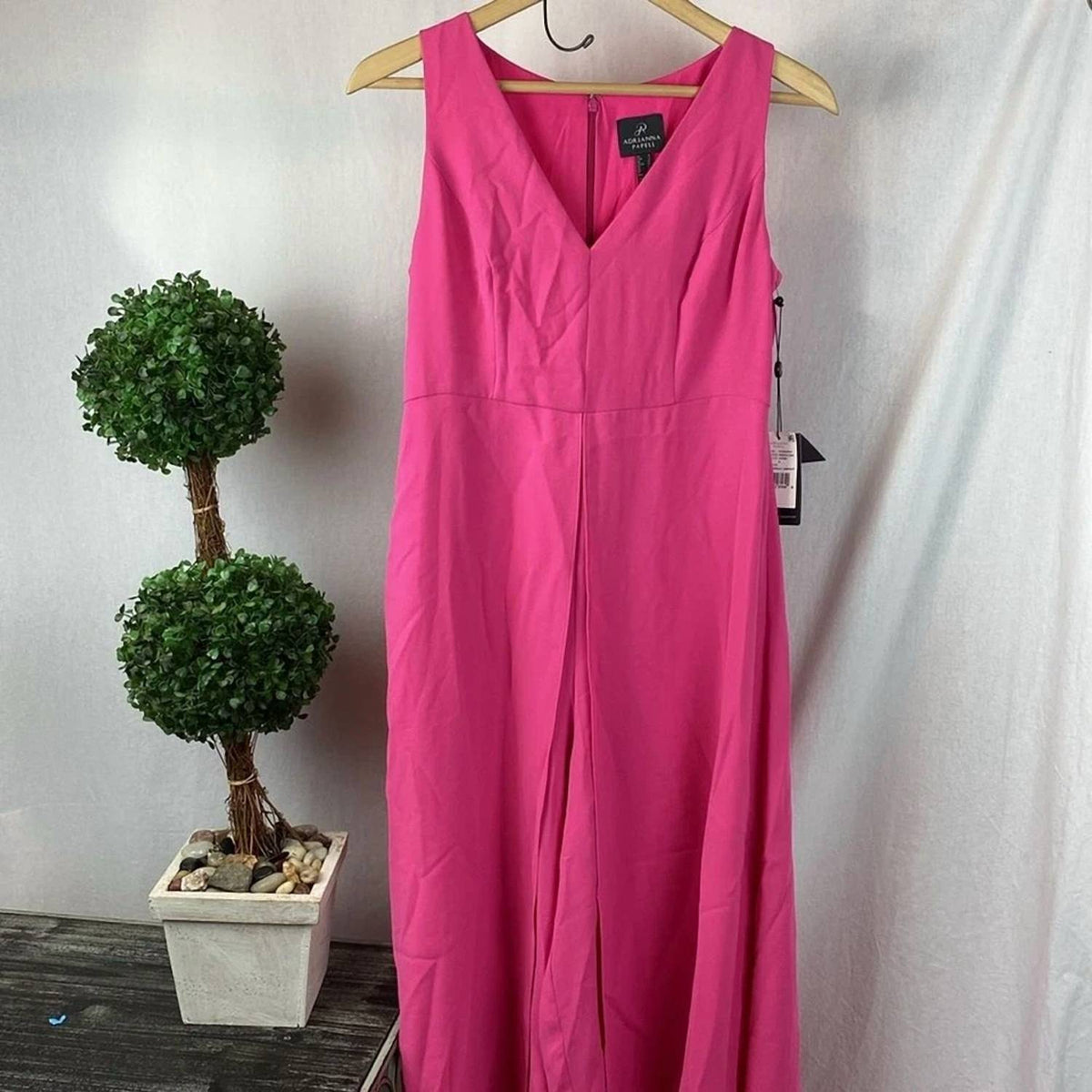 Adrianna Papell - Tonal Overlay Jumpsuit Midi Dress