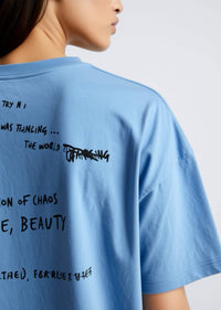 THE KOOPLES Graphic Tee Shirt in blu12 - women's t-shirt - view 6