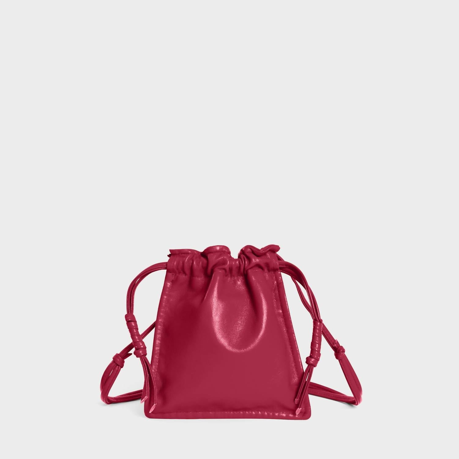 Lemiz - Women's Mini Bowie Drawstring Crossbody Leather Bag