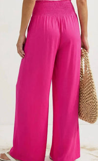 Naked Zebra - Smocked Waist Wide Leg Pant