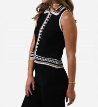 Central Park West - Charli Crochet Edge Collared Top