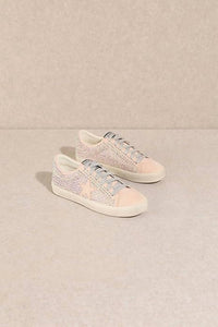 Miim - Women's Joann Rubber Sole Lace-up Rhinestone Suede Star Sneakers