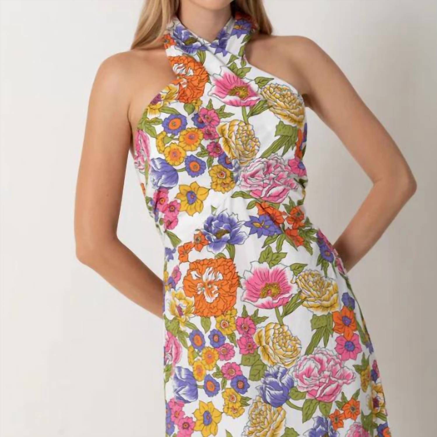 S/W/F - Crossover Halter Maxi Dress