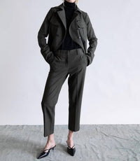 Psophia Tailored Straight Pants in olive kaki - women's pants