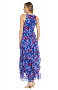 R&M Richards - Long Floral Print Chiffon Daytime Dress