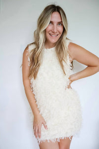 Mable - Carey Textured Mini Dress With Back Bow