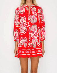Meet Me In Santorini - Women's Festival Medallion Short Dress