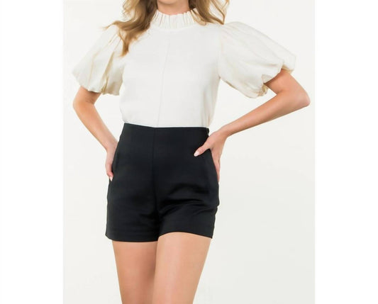 Thml - Mixed media puff sleeve top