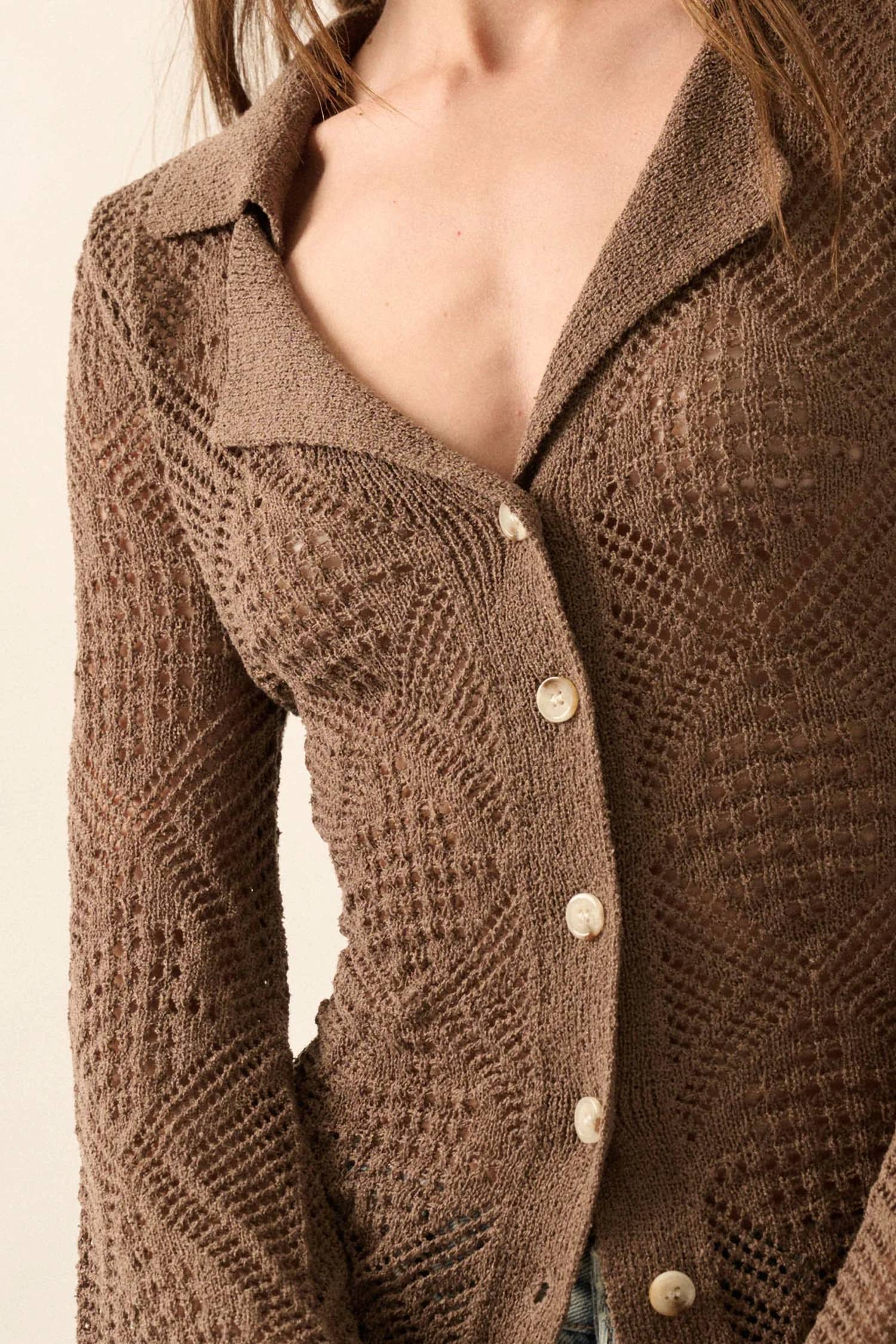 Promesa - Button Up Knit Top