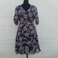 1.State - Floral Mini V-neck Wrap Dress
