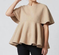 Ashlyn New York Klein Cape Top in beige - women's sweater