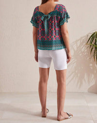 Tribal - Peggy Printed Square Neck Blouse