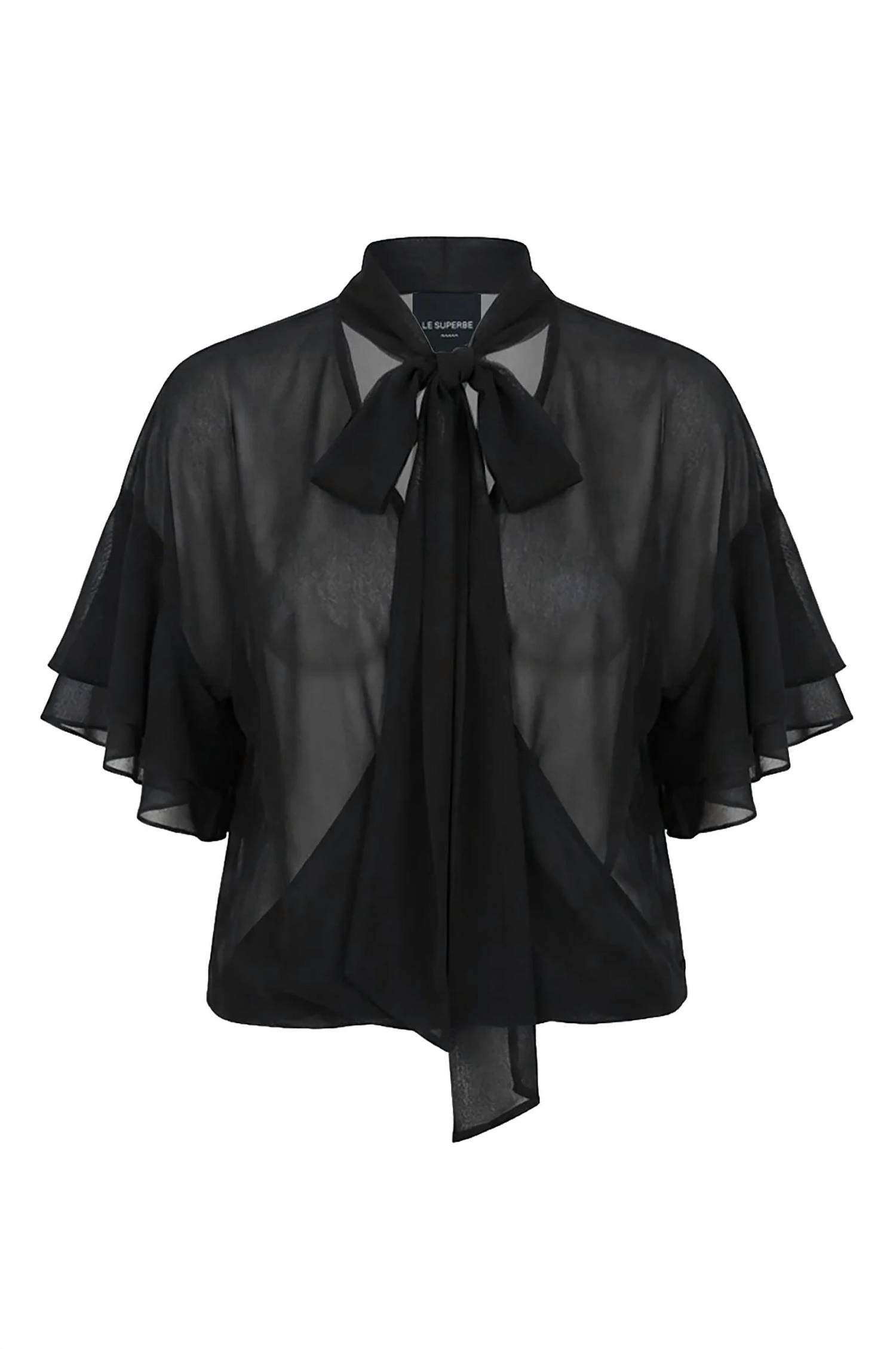 Le Superbe - Josephine Flowing Neck Tie Blouse