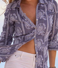 Cino - Heirloom Paisley Eyelet Button Down Shirt