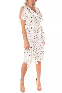 Maison Tara - Belted Short Sleeve Knee Length Dress