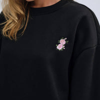 for Love & Lemons Julie Sweatshirt in black gold - women's top - view 5