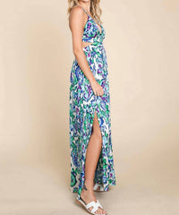 Rolypoly - Deep V Neck Boho Maxi Dress