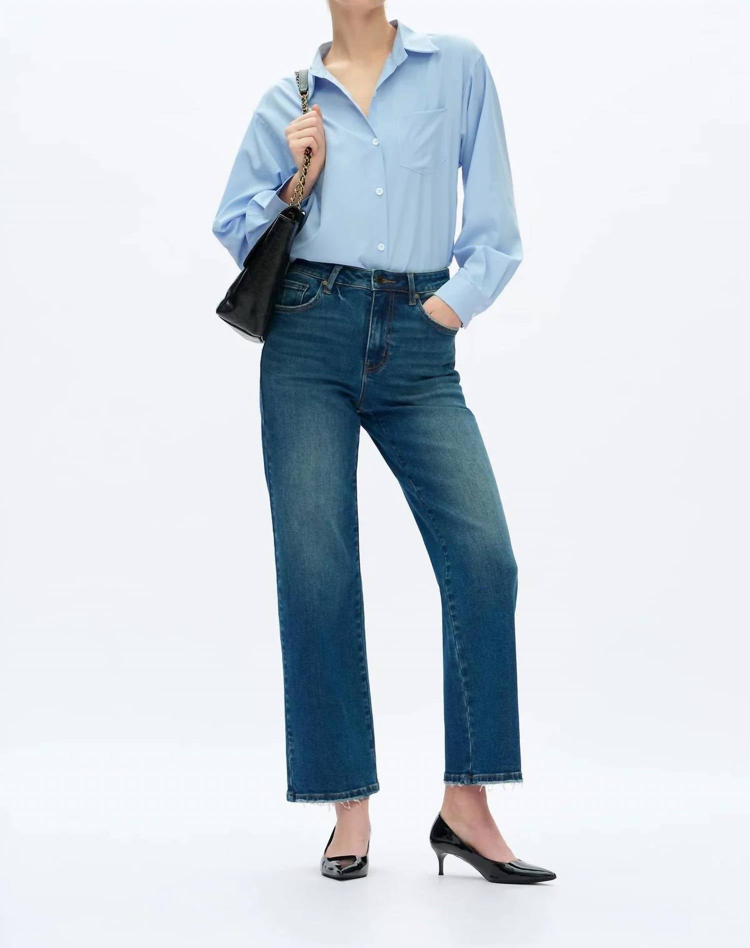Bayeas - High Rise Straight Leg Jeans