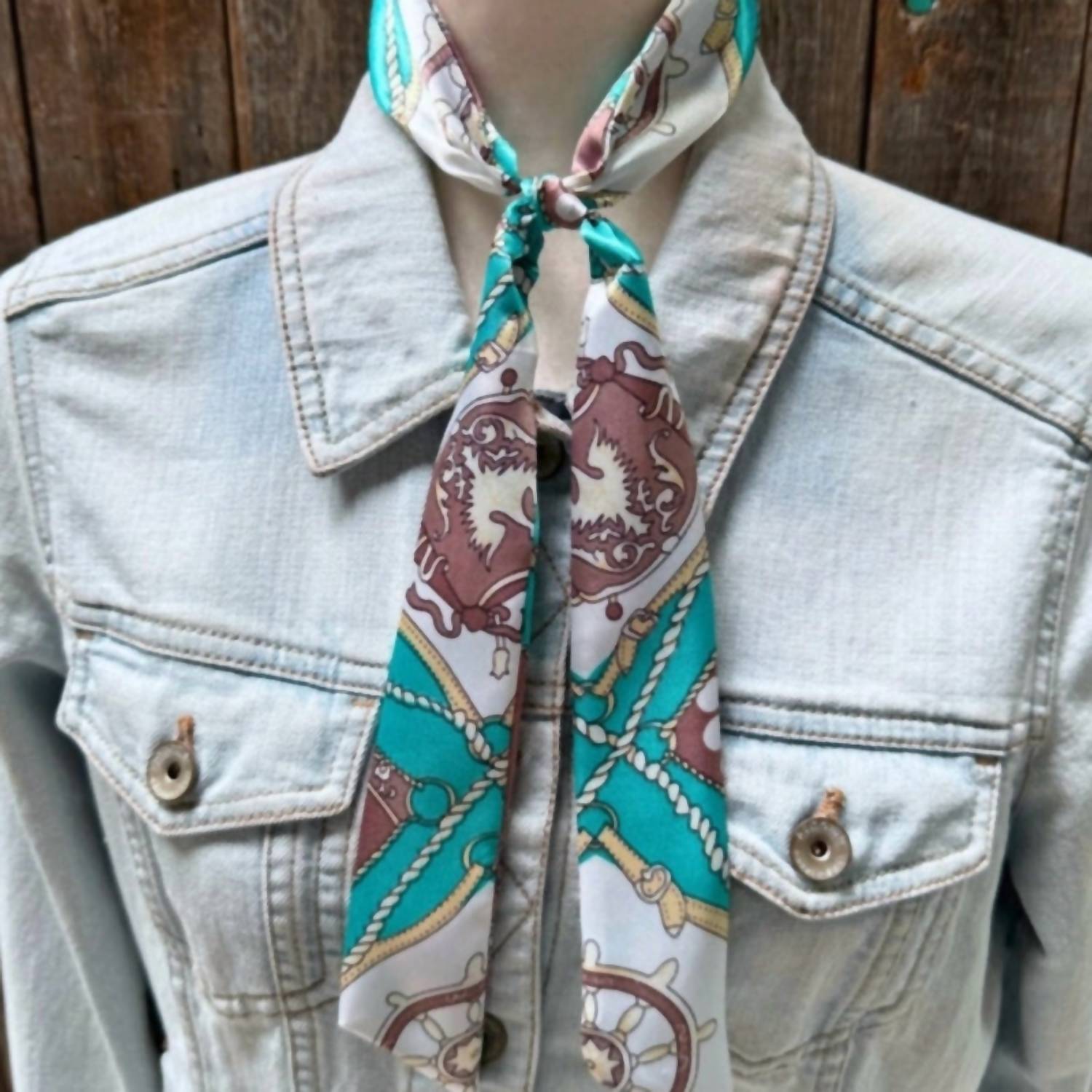 Rodeo Drive Conchos - Women's Nautical Skinny Wild Rag Scarf