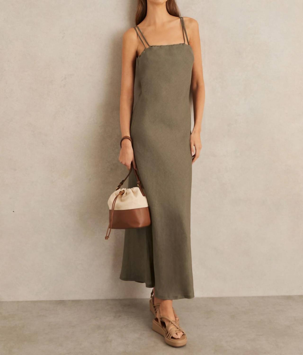 Reiss - Roxanne Linen Double-strap Slip Dress