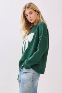 Sewn And Seen - Christmas Bow Print Sweater