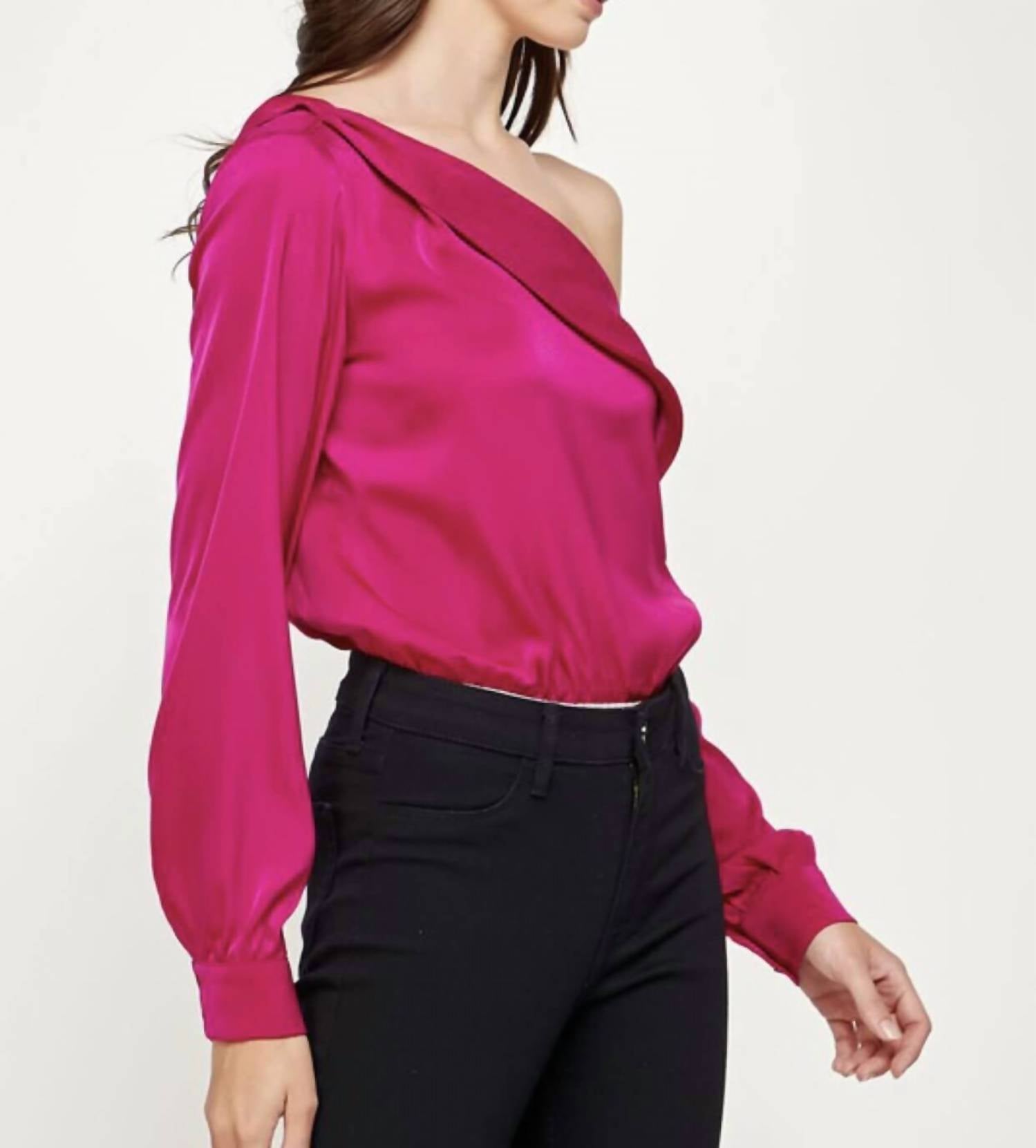 Strut & Bolt - One Shoulder Satin Bodysuit