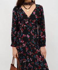 RIXO Mavis Midi Dress in city floral black - women's dress - view 4