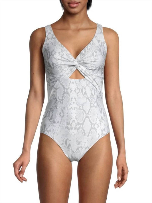 Dkny - Printed Peek-a-boo Twist One Piece Swimsuit