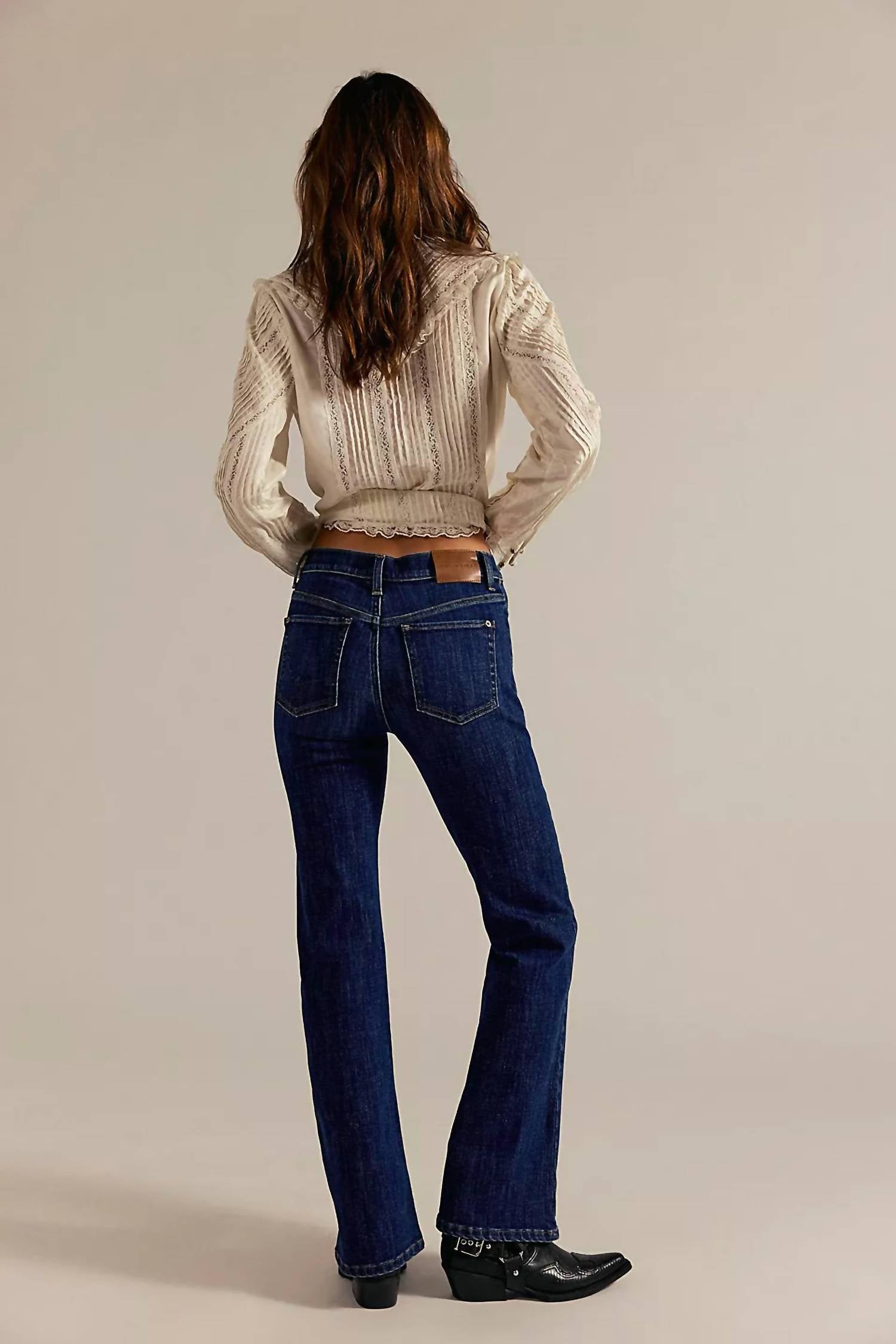 Free People - Double Knot High-rise Straight Bootcut Jeans
