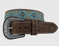 ROPER Men's Aztec Framed Cross Belt in cocoa multi - men's accessory