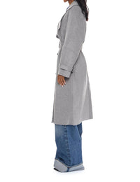 LUCY PARIS Klaus Trench Coat in gray - women's jacket - detail view