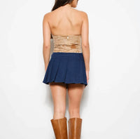 Pretty Garbage - Pleated Denim Mini Skirt