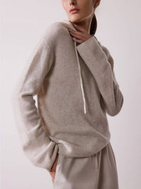 Brochu Walker Cashmere Seamless Hoodie in mist melange - women's top - view 6